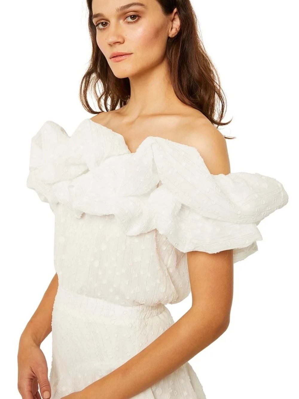 Misa Los Angeles Bahar Off-Shoulder Ruffled Top